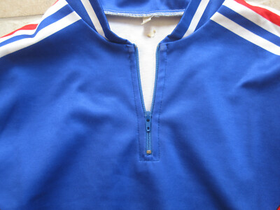 Maillot Cycliste Vintage Equipe De France – Années 80 – Taille L – Bleu Blanc Rouge