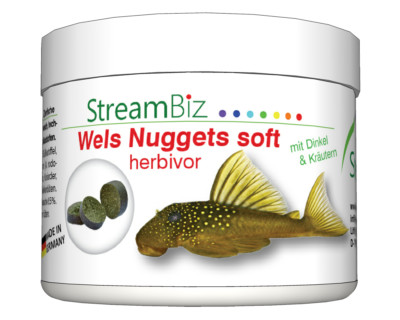 StreamBiz Wels Nuggets soft Herbivor 90g - sinkende Futtertabletten für Welse