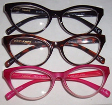 NEW Betsey Johnson 3 PAIR Reading Glasses Black/Brown/OMBRE PINK CAT EYE 2.50