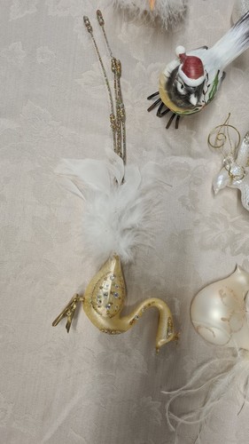 Nice Vintage Art Birds Glass/Ceramic Christmas Ornaments Set Of 7 - Picture 3 of 13