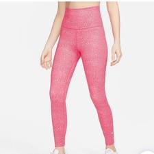 Nike Dri-FIT One Pink Print 7/8 Leggings Women's Large   Swoosh