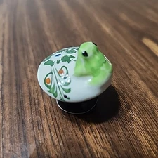 Mexican Ceramic Pottery Folk Art Frog On Toadstool Tonala