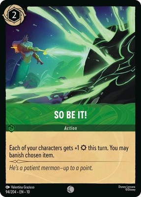 Disney Lorcana Whispers in the Well Common COLD FOIL 94 So Be It!