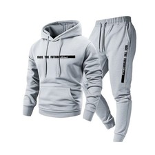 Men's Casual Set 2 Piece Set Solid Color Hooded Drawstring Sweatshirt Sweatpants