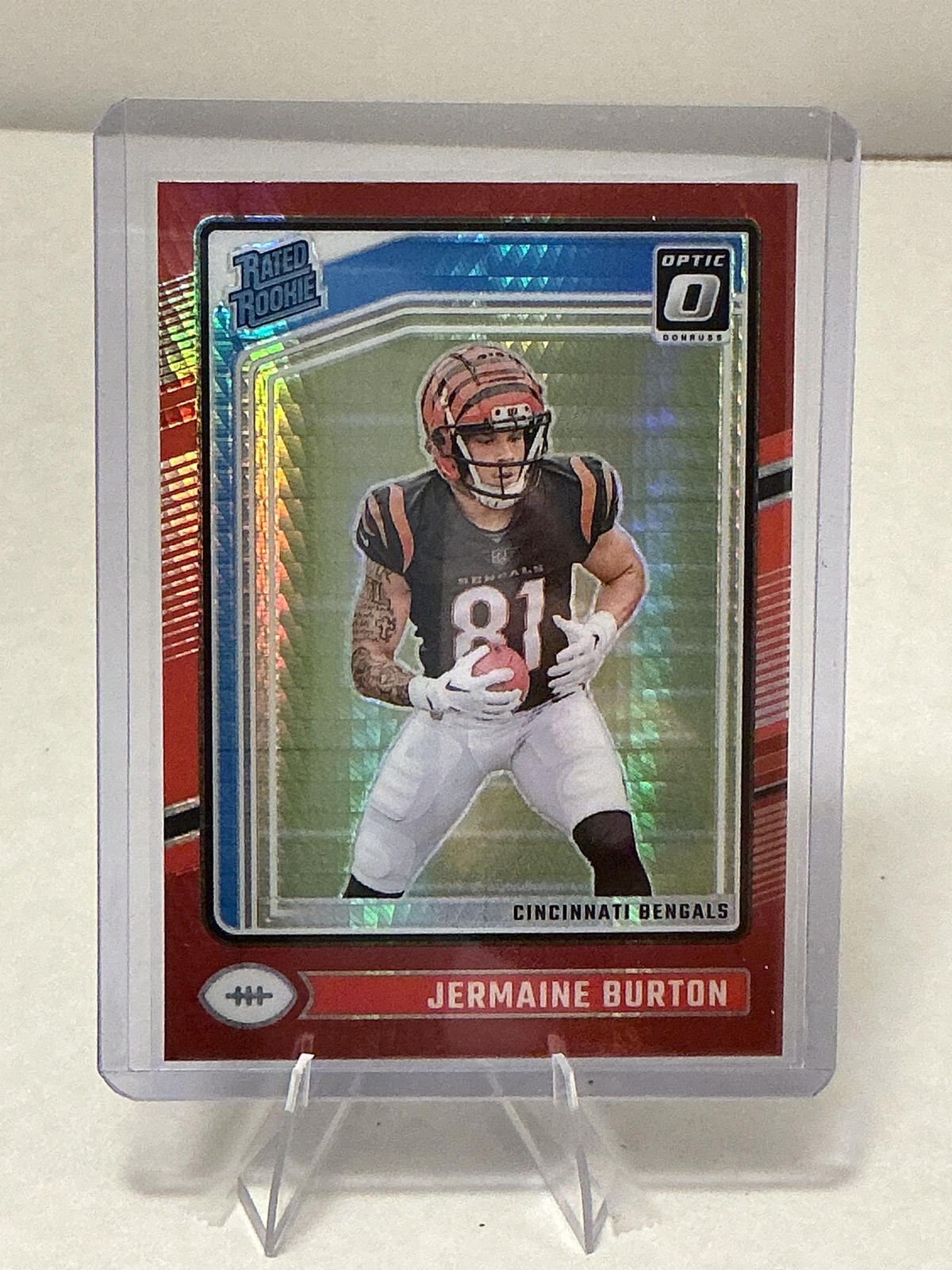 2024 Donruss Optic #251 Jermaine Burton Red Hyper
