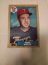 1987 Topps - Tom Kelly #618 back side ERROR # misprint