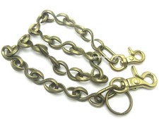 Chaîne portefeuille double clip en laiton massif moulé grand crochet en S