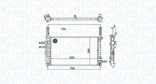 Radiateur de refroidissement moteur Magneti Marelli pour fuite et surchauffe auto