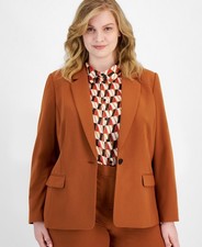 NEW TAHARI ASL BROWN CAREER JACKET BLAZER SIZE 24 W WOMEN PLUS 159