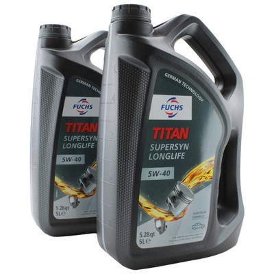 Fuchs 10 Liter TITAN SUPERSYN LONGLIFE SAE 5W-40 Engine Oil 2 x 5L for BMW MB VW