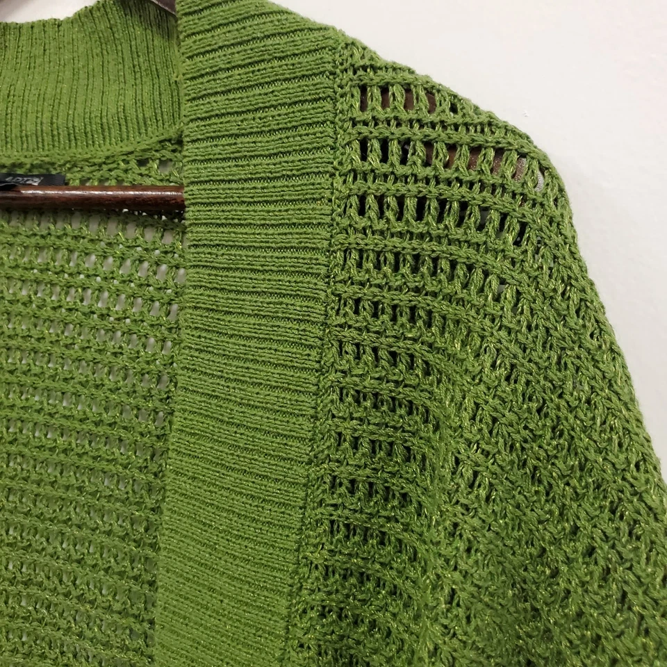 Apt 9 Mujeres Y2K Tejido Abierto Hada Grunge Recortado Encogerse de hombros Suéter Talla M Capas Verdes Foto 2 de 4