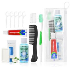 5 Set Personal Care Travel Toiletries Sets Bulk,8-IN-1 Disposable Toothbrushe...