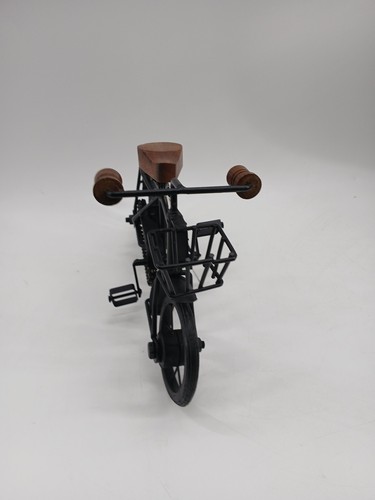Bicycle Tabletop Desk Shelf Decor Black Metal Wood Decor Purposes Only 7"x11x 4" - Picture 7 of 10