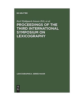 Proceedings of the Third International Symposium on Lexicography: May 14-16, 198