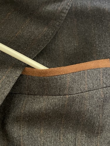 Robert Graham Blazer Mens 46 Gray Orange Wool Pinstripe Classic Fit Sport Coat - Picture 8 of 23