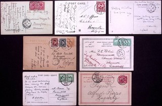 EGIPTO: c.1900 1920s selección de postales usadas varios temas/valores matasellos