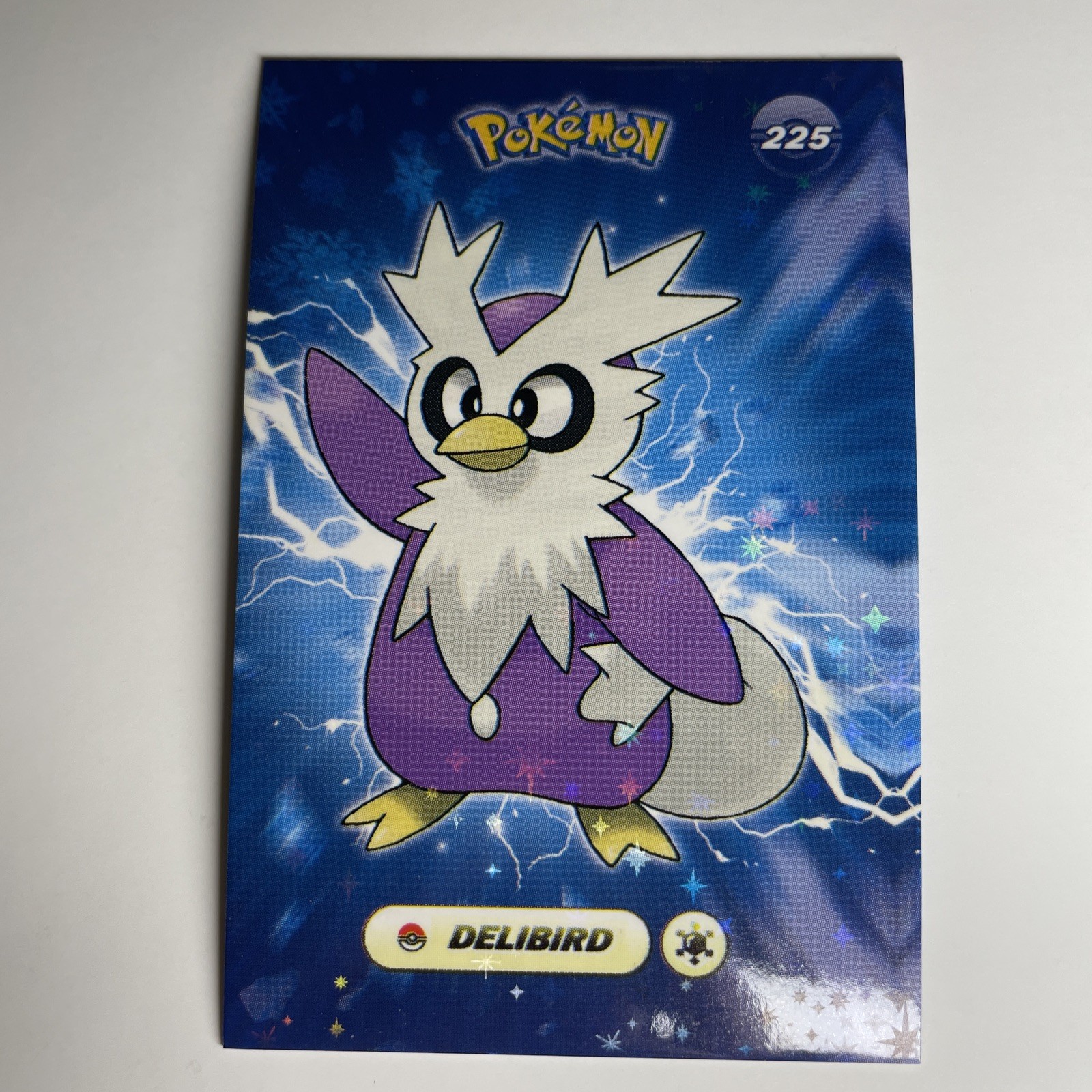 Rare Pokemon Shiny Full Art #225 Delibird Cracked Ice Holo Card 