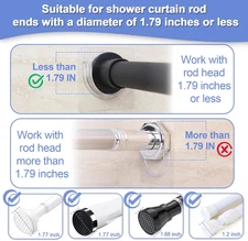 4 Pack Shower Rod Holder with Strong Adhesive, No Drilling Shower Curtain Rod...