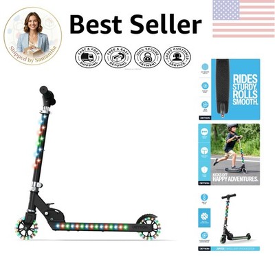 Kids Light-Up Kick Scooter with Adjustable Height & Amazing LED Effects, 132 lbs