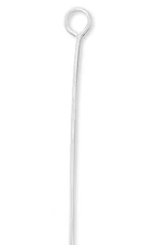 Eye Pin, 144 Silver Plated Brass 21 Gauge 2.5" Long Standard Eye Pins