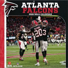 Turner Licensing,  NFL Atlanta Falcons 2026 Wall Calendar, 12'' X 12'', 12-Month