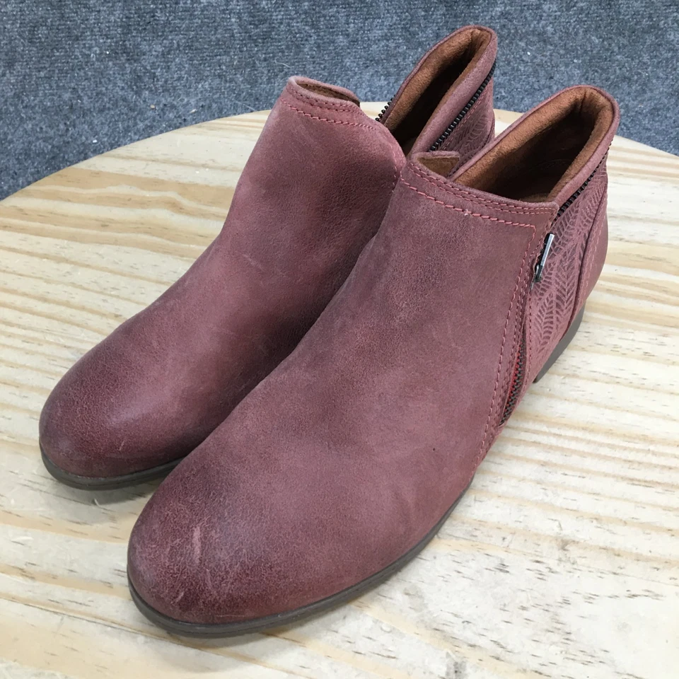 Cobb Hill Boots Womens 9.5 M Red Crosbie Ankle Booties Leather Zipper CI6208 - Image 4 of 4