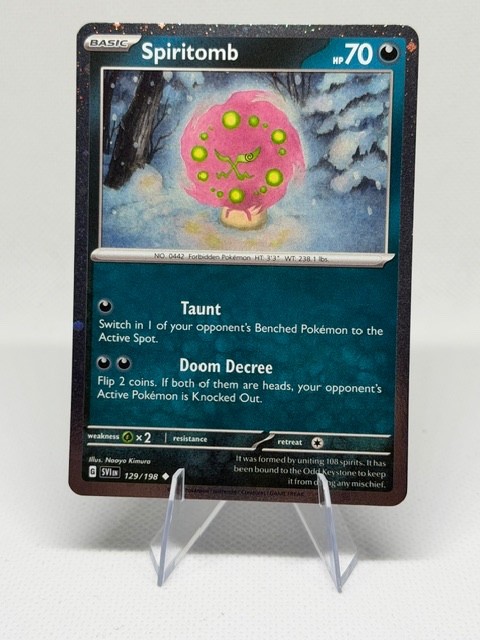 Pokemon Spiritomb 129/198 Scarlet Violet Base Cosmos Holo Uncommon