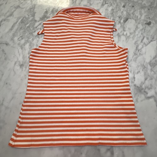 Vintage Jantzen Women’s Polo Shirt Sleeveless Striped Sailor Inspired Stretch - Picture 6 of 10