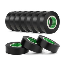 10 Pack Black Electrical Tape Waterproof 3/4 in X 60Ft Industrial Grade High New