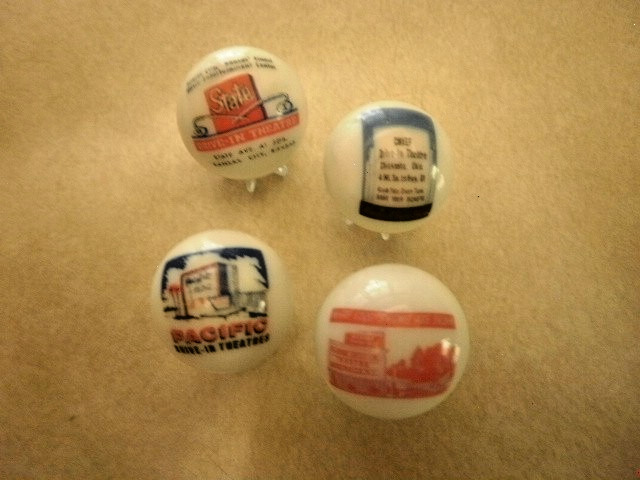 Movie Marbles x 4 w/ stands. 