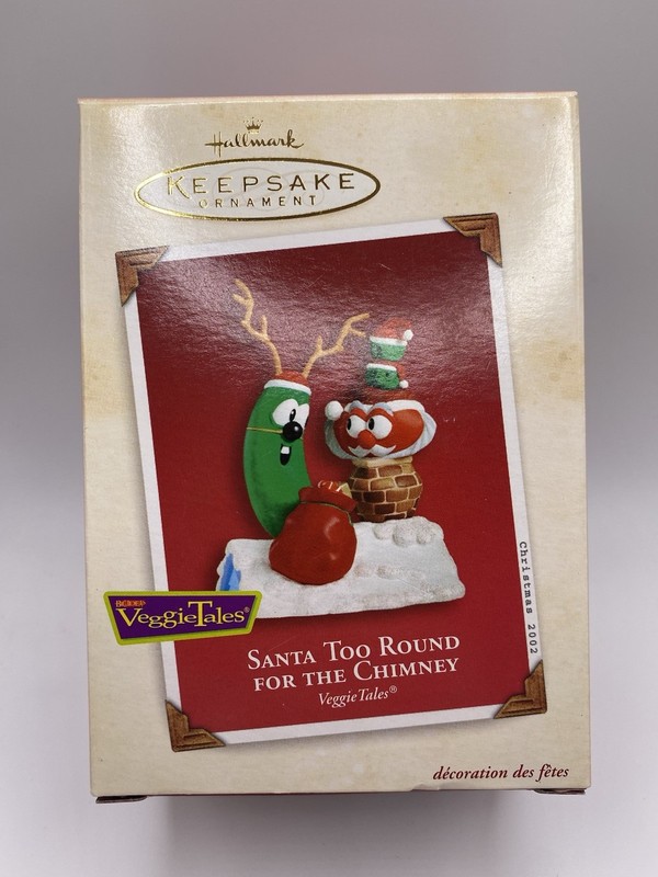 Hallmark Keepsake 2002 Veggie Tales Santa Too Round For The Chimney- NEW- READ