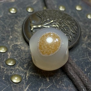 Himalayan Natural Agate Old Beads Tibetan DZI Beads Amulet Pendant 20mm #4711