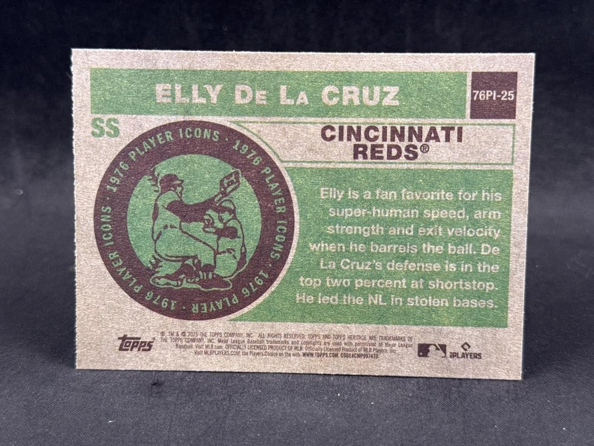 2025 TOPPS HERITAGE ELLY DE LA CRUZ 76PI-25 1976 PLAYER
