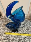 Vintage Hand Blown Art Glass Pelican Sculpture Murano Style Coastal Figurine