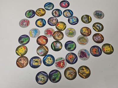 Großes Konvolut Original Space Monsters Pogs Kinderspiel Spaß gebraucht