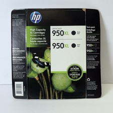 HP 950XL Black Ink Cartridge Twin Pack Genuine OEM High Capacity Sealed Open Box