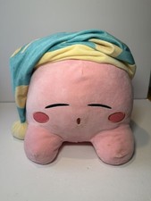 Nintendo Kirby Sleeping Plush 12" Large Size With Hat Needs Loving Home P-5
