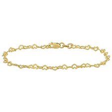 Amour 3mm Heart Link Bracelet in 14k Yellow Gold - 7.5 in.