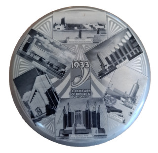 1933 A Century of Progress Chicago World's Fair Advertising Mirror Multiview