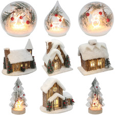 Shudehill Giftware Frosty Xmas & Forest LED Weihnachtsdeko Häuser Bäume