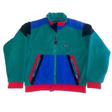 Vintage 90s Eddie Bauer Multi-Color Heavy Fleece Jacket Winter Size Medium