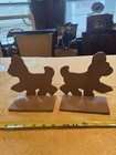 Pair of Small Dog Book Ends. Wooden. Homemade  Folk Art — photo 1