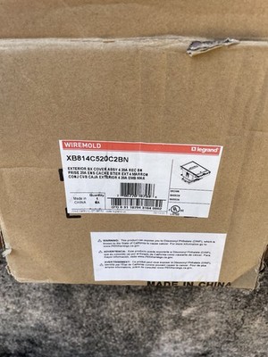 Wiremold XB814C520C2BN Exterior Outlet Box Cover 20A 120V 2-Outlet Brown