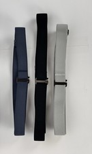 3PCS Women  s No-Show Stretch Belt Adjustable Elastic Flat Buckle Waist Band