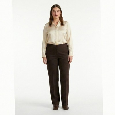 Max Mara Weekend Womens Straight Leg Pants Brown 2 XL