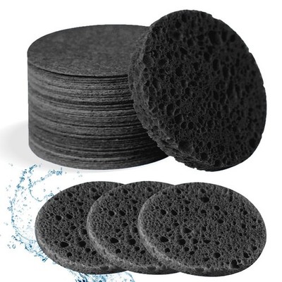 50-Count Facial Sponges Compressed Natural Cellulose Sponge Round Shape Face Spo