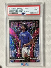/20 PSA Pop 1 - 2022 Prizm DP - Fireworks Shaedon Sharpe #FW-SS Pink Circles