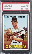 1967 TOPPS #475 JIM PALMER PSA 8
