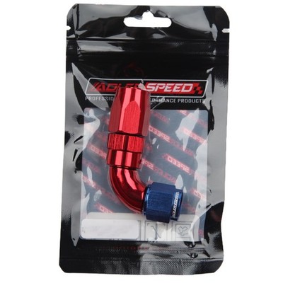 US SHIP 90 Degree -6AN AN6 Swivel Hose End Fitting Adapter Aluminum Red/Blue