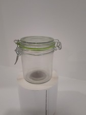 Glass Storage Jars with Metal Clamp and Green Rubber Seal